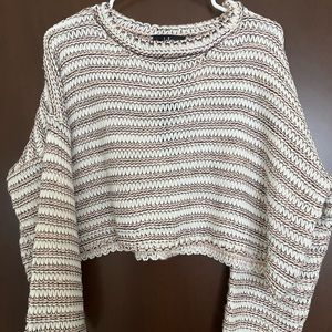 Cropped knit sweater